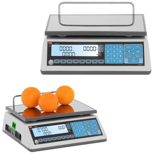 Komercinės svarstyklės 30 kg / 10 g LCD M LEGALIZAVIMAS