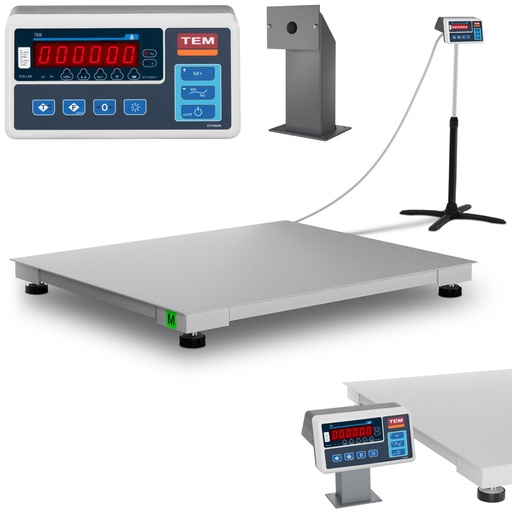 Pramoninės platforminės svarstyklės RS232 sąsaja 600 kg / 0,2 kg LED M LEGALIZAVIMAS