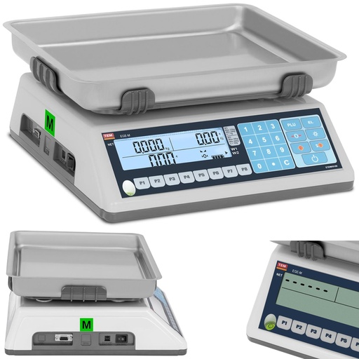 Mažmeninių svarstyklių sąsaja RS232 PLU 30 kg / 10 g LCD M LEGALIZAVIMAS