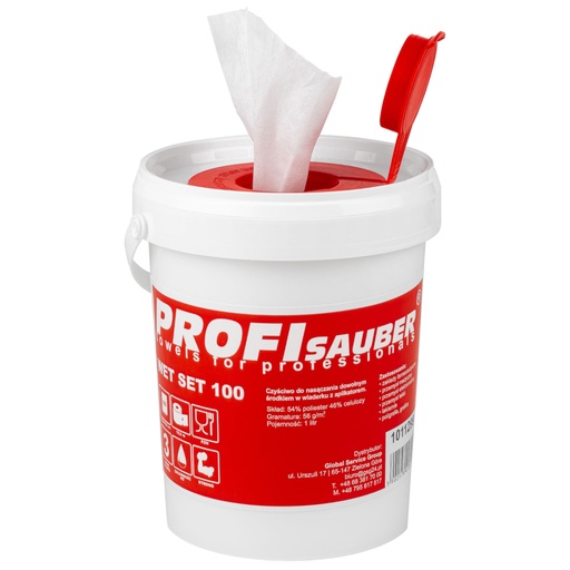 Wipes in soaking bucket with dispenser ProfiSauber WET SET 100