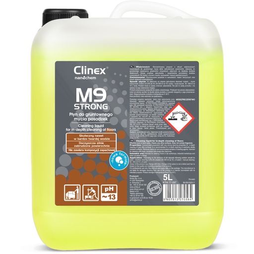 CLINEX M9 Strong 5L heavy-duty floor cleaner for cleaning heavily soiled floors