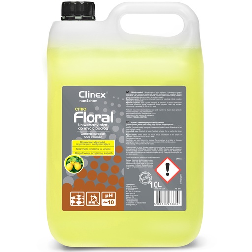 Floor cleaner streak-free shine fragrance CLINEX Floral - Citro 10L