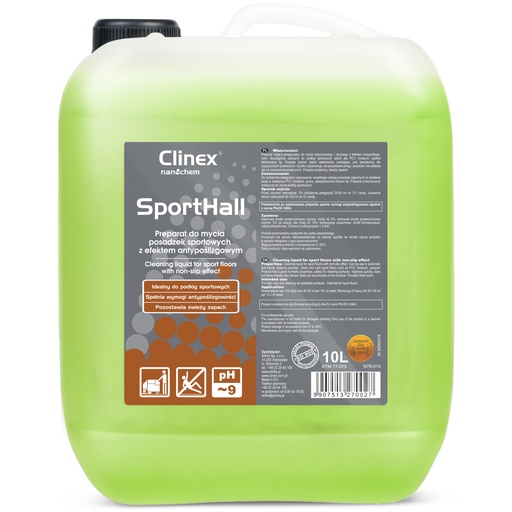Washing liquid for PVC linoleum parquet in sports halls anti-slip CLINEX SportHall 10L