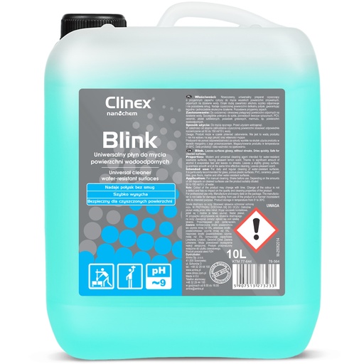 All-purpose liquid for cleaning surfaces streak-free shine lemon scent CLINEX Blink 10L