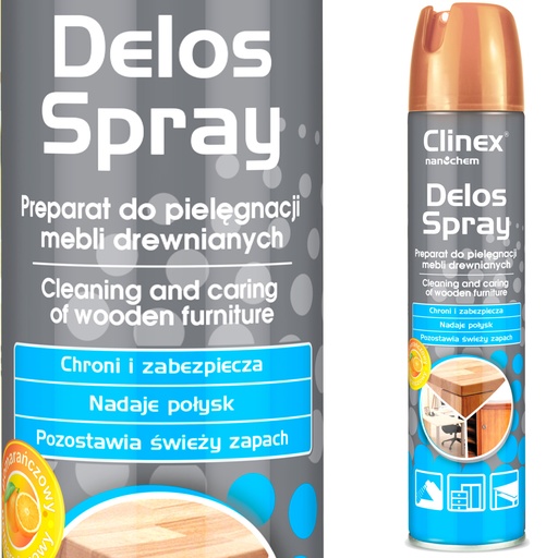 Furniture cleaner removes dirt dust handprints shine CLINEX Delos Spray 300ml