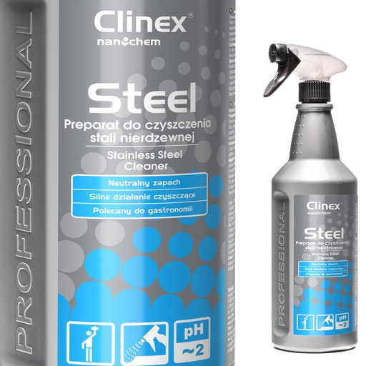 CLINEX Gastro Steel 1L stainless steel furniture and equipment cleaner
