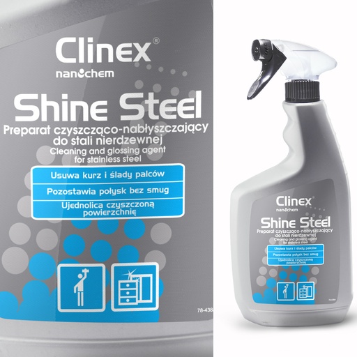 CLINEX Shine Steel baldų ir įrangos valiklis ir poliravimo priemonė 650ML