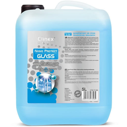 Nanopreparation for cleaning glass windows mirrors streak-free crystal shine CLINEX Nano Protect Glass 5L