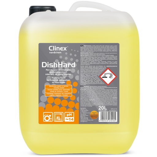 Dishwasher liquid removes tea coffee deposits for hard water CLINEX DishHard 20L