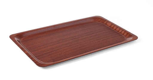 Non-slip wooden tray, mahogany 530x325mm GN1/1 - Hendi 507216