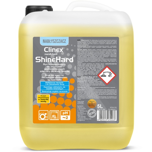 CLINEX ShineHard 5L rinse aid for commercial dishwashers for hard water