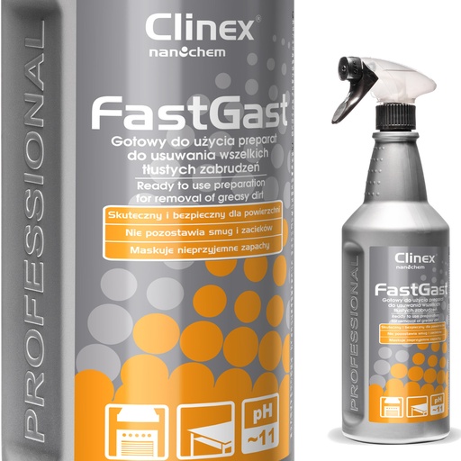 Cleaner of greasy dirt in the kitchen for hoods countertops floors walls CLINEX FastGast 1L