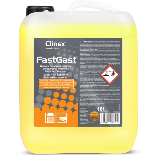 Cleaner of greasy dirt in the kitchen for hoods countertops floors walls CLINEX FastGast 5L