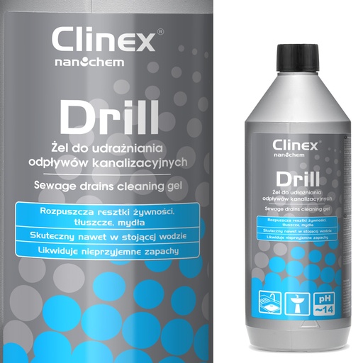 CLINEX Drill 1L gel drain cleaner for sinks and sewer pipes