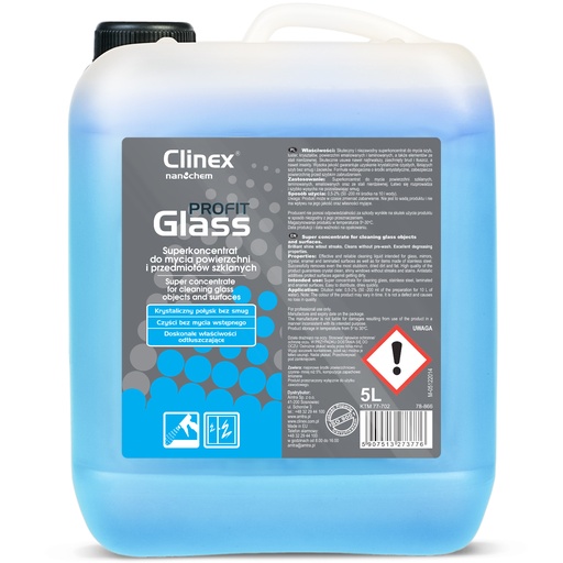 Effective concentrate for cleaning windows mirrors glass stainless steel CLINEX PROFIT Glass 5L