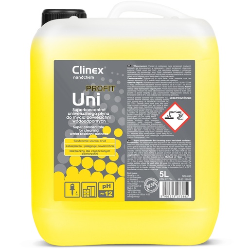 Efficient concentrate for cleaning of hotel premises office consumption rooms CLINEX PROFIT Uni 5L