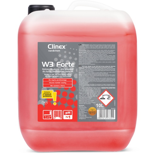 Washing agent for toilet bowls urinals sinks eliminates urine odors CLINEX W3 Forte 10L