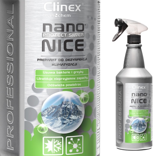 Liquid disinfectant for de-fumigation of air conditioning and ventilation CLINEX Nano Protect Silver Nice 1L
