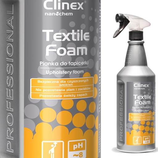 CLINEX Textile Foam for cleaning stain removal from furniture carpets and upholstery 1L