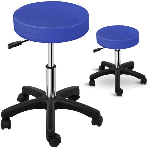 Physa AVERSA blue swivel cosmetic stool hocker on wheels