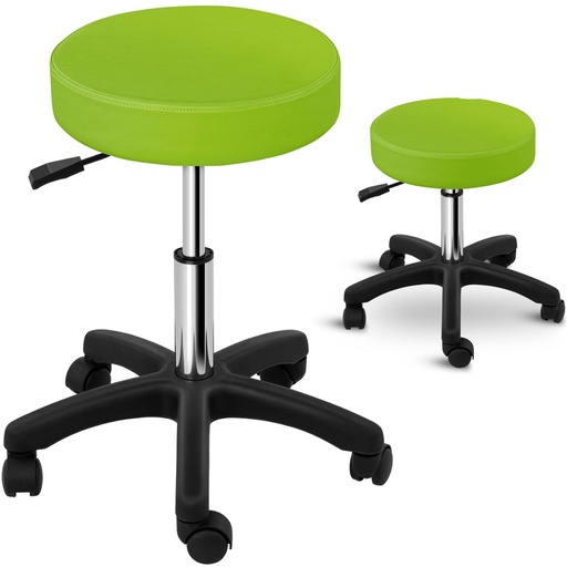 Physa AVERSA green swivel cosmetic stool hocker on wheels