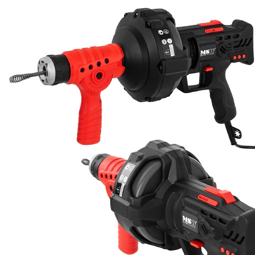 Pusher spiral reel electric adder for unclogging drains pipes 240 W length 7.5 m diameter 15 mm