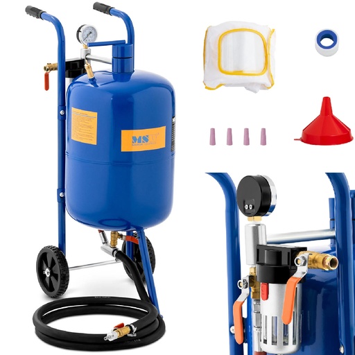 Sifona smilšu smidzinātājs mobilais ar spiediena kontroli 60-125 psi 40 l