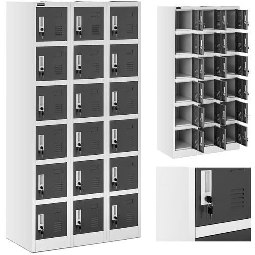 Locker cabinet with lockers social metal locker room 18 lockers with key.