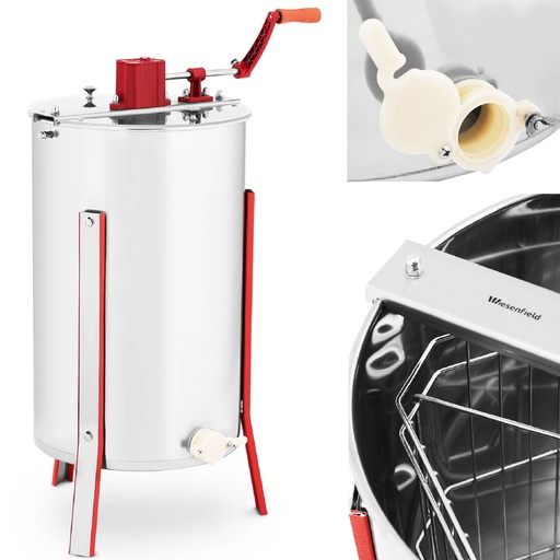 Manual 3-frame stainless steel honey centrifuge