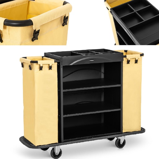 Hotel cleaning service cart 2 bags 3 shelves up to 150 kg