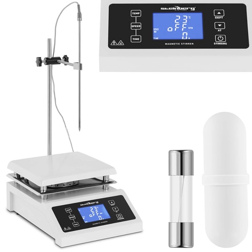 Laboratory magnetic stirrer + stand with handle timer 350deg;C 2000 rpm