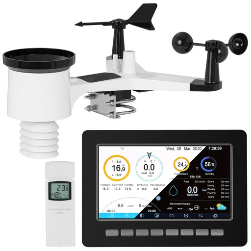 Wireless weather station solar weather station 7in1 LCD WiFi 100m