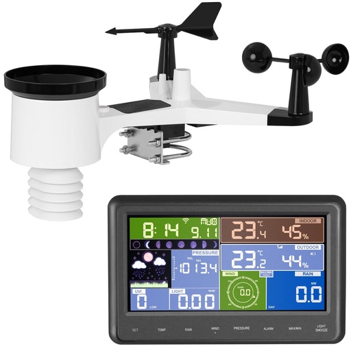 Wireless solar LCD WiFi weather station 100m