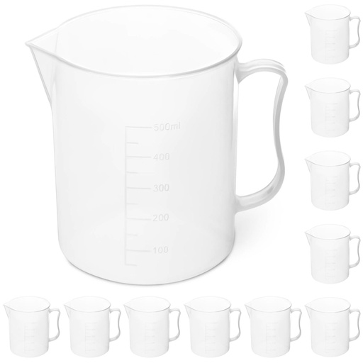 Laboratory plastic beaker with graduation 500 ml - 10 pcs.