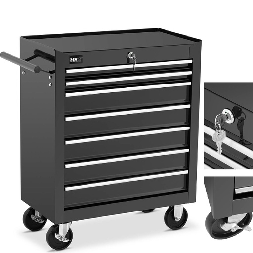 Workshop cart mobile tool cabinet with handle 7 drawers