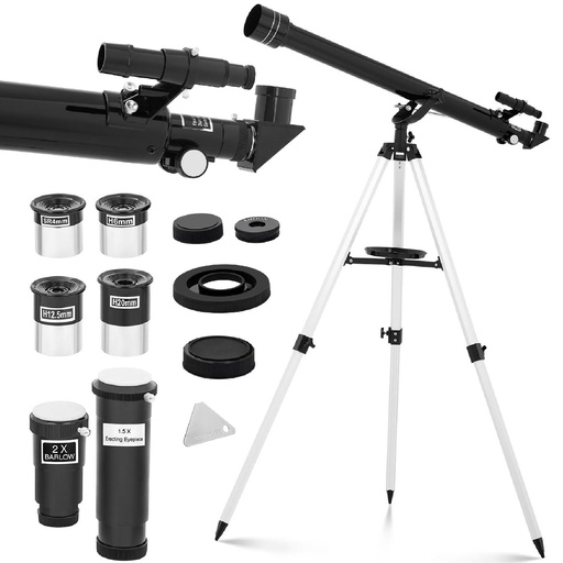 Lenticular astronomical refractor telescope 900 mm f/15 dia 60 mm