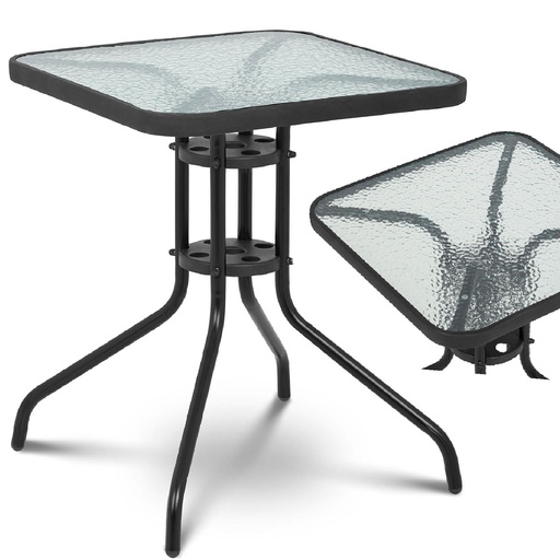 Balcony garden coffee table glass square 60x60 cm