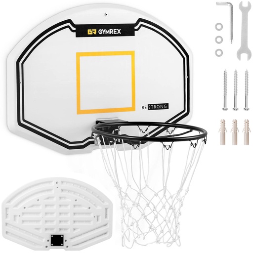 Basketball backboard with wall-mounted rim 61x91 cm