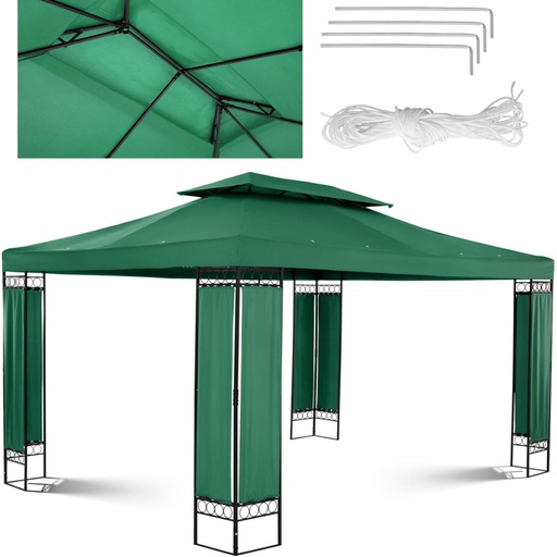 Garden pavilion gazebo folding tent 3 x 4 x 2.6 m green