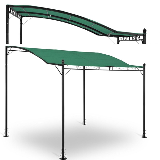 Garden canopy free-standing gazebo 2.6 x 3 x 2.5 m green