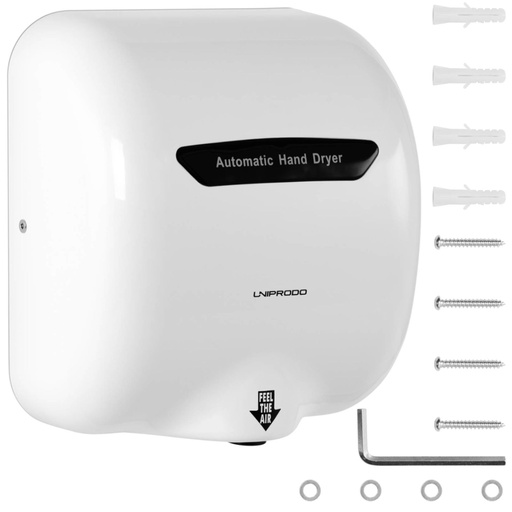 ABS 1800 Watt touchless automatic wall mounted hand dryer.