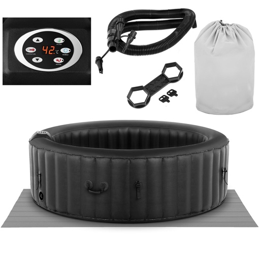 Garden inflatable Jacuzzi with massage 6 person 42C 1000 l black