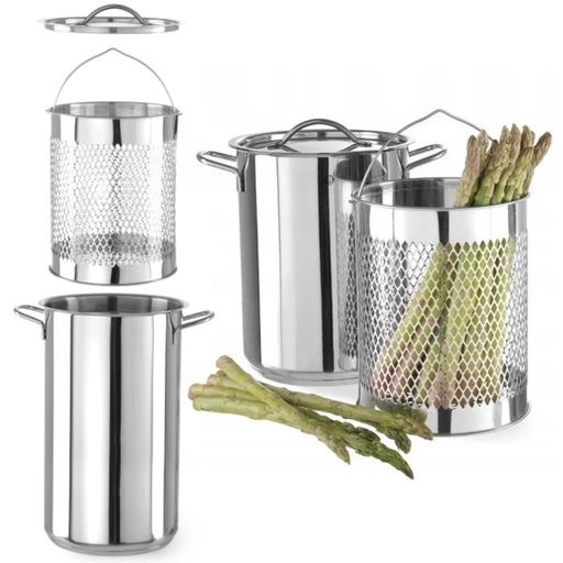 Asparagus pasta pot with XL lid insert 5.5 l - Hendi 833100