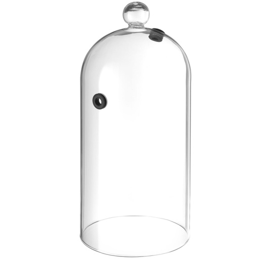 Oblong glass dome for smoking food on a plate with a 130 mm diameter opening - Hendi 199657