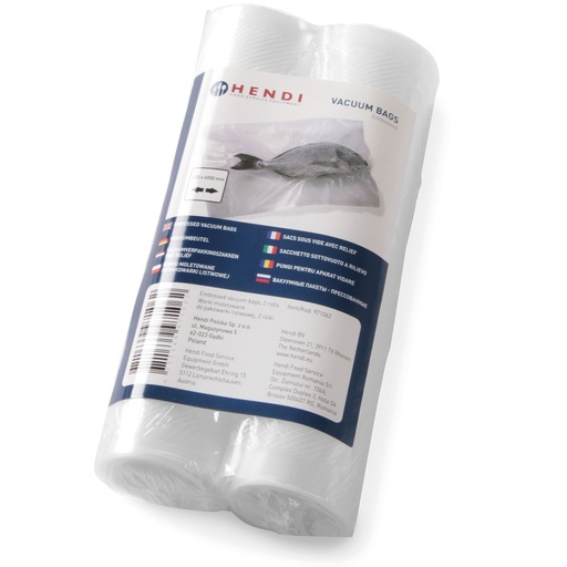 Moleted vacuum bags for slat sealers 200x6000 mm 2 ROLLS - Hendi 297469