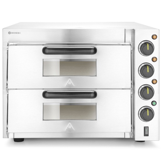 Double chamber pizza oven for 2 large pizzas 3000 W 230 V - Hendi 220283