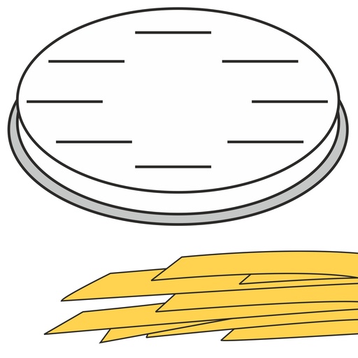 Pasta making tip FETTUCCINE flat ribbons 16 holes 8x1 mm MPF2.5/4 - Hendi 229354