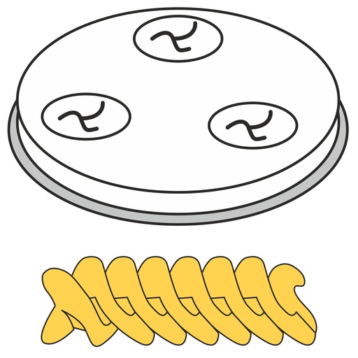 FUSILLI pasta making sieve tip swirls 5 holes diameter 9 mm MPF2.5/4 - Hendi 229361