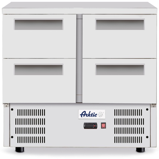 Refrigerated table with work top 4 drawers and bottom unit stainless 247 l - Hendi 236154