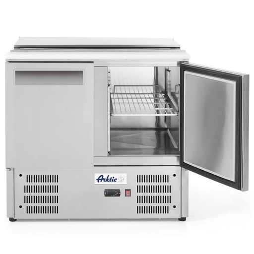 Refrigerated salad table 2-door with hinged lid for 2x GN1/1 3x GN1/6 247 l - Hendi 236161